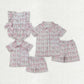 Baby Girl Adult Women Flower Bows Sibling Family Romper Pajamas Set RTS