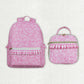 Baby Girl Toddler Women Pink Bags Sibling Ruffle Lunch Box Backpack Bags RTS