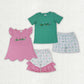 Baby Boy Girl Short Sleeves Embroidery Golf Sibling Summer Set Clothes RTS