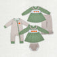 Baby Boy Girl Embroidery Pumpkin Sibling Romper Clothes Set