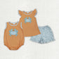 Baby Girl Toddler Embroidery Flower Crabs Sibling Romper Outfit Clothes RTS