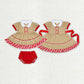 Baby Girl Short Sleeves Christmas Gingerbread Sibling Set Clothes Dress