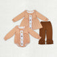 Baby Girl Thanksgiving Embroidery turkey Sibling Romper Clothes Set