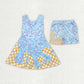 Baby Girl Boys Plaid Candy Blue Sibling Shorts Dress RTS