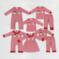 Baby Boy Girl Christmas Embroidery Santa Cookie Sibling Romper Dress Set