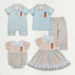 Baby Boy Girl Kids Easter Carrots Sibling Romper Dress Set RTS