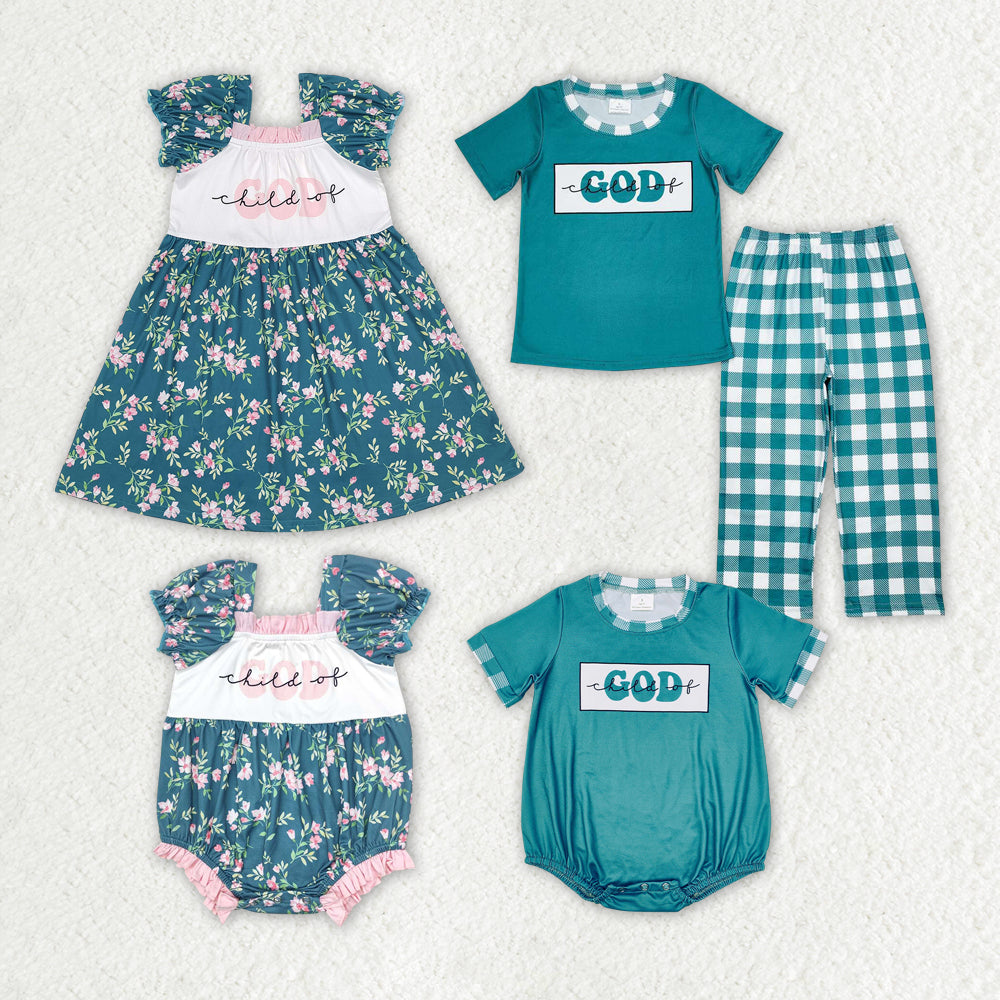 Baby Boy Girl Child Of God Sibling Dress Romper Clothes Set