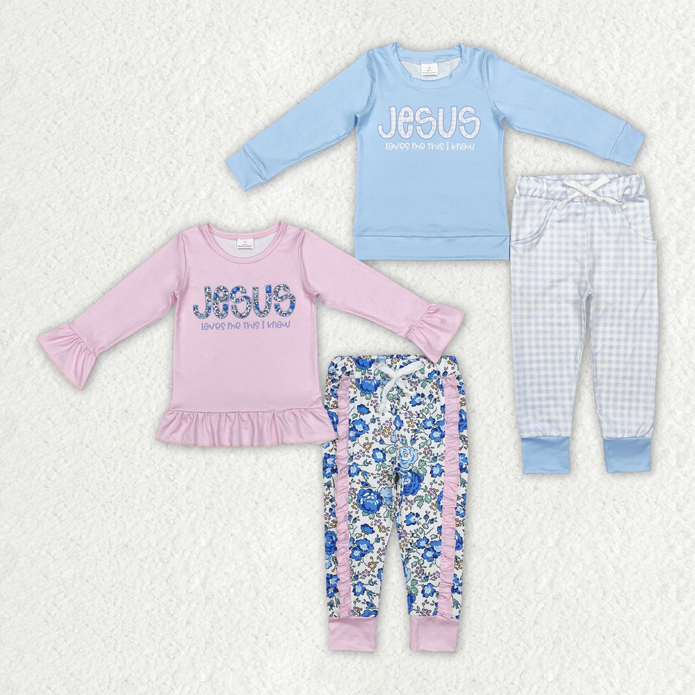 Baby Boy Girl Long Sleeves Jesus Sibling Christmas Clothes Set