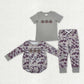 Baby Boy Long Sleeves Embroidery turkey Camo Sibling Brother Thanksgiving Romper Clothes Set