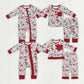 Baby Boy Girl Christmas Western Santa Cactus Sibling Bamboo Romper Pajamas Set