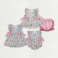 Baby Girl Short Sleeves Flower Sibling Romper Dress Outfit Clothes RTS