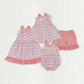 Baby Girl Straps Flower Bows Pink Sibling Romper Dress Outfit RTS