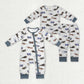 Baby Boy Long Sleeves Plane Sibling Brother Bamboo Romper Pajamas Set