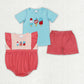 Baby Boy Girl Embroidery Popsticks Sibling 4th Of July Romper Set Clothes RTS