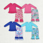 Baby Girl Long Sleeves Cotton Shirt Flower Pants Sibling Sister Clothes Set