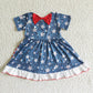 Promotion July 4th Baby Girl Summer Stars Stripe Twirl Dress