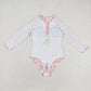 Baby Girl Long Sleeves Flower One Piece Swimsuit