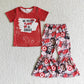 Promotion Baby Girl Halloween Crcle Red Shirt Pants Set