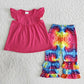 Promotion Baby Girl Pink Tops Tie Dye Pants Outfit