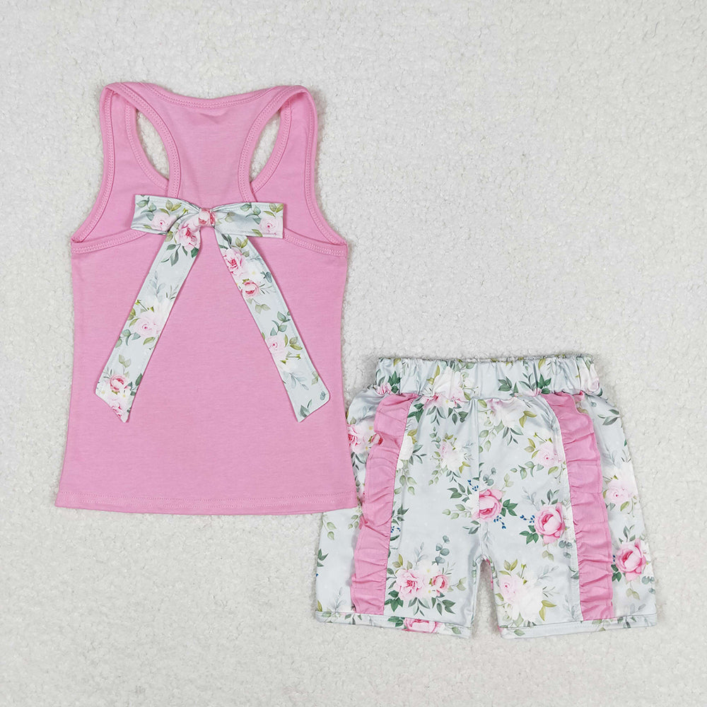 Baby Girl Sleeveless Sibling Sister Floral Shorts Set