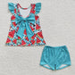 Promotion Baby Girl Short Sleeves Watermelon Shorts Summer Outfit