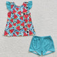 Promotion Baby Girl Short Sleeves Watermelon Shorts Summer Outfit