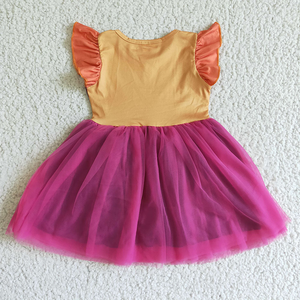 Promotion Baby Girl Halloween Short Sleeves Tulle dress