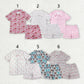 Adult Women Short Sleeves Bows Pocket Buttons Shirt Shorts Pajamas Set RTS