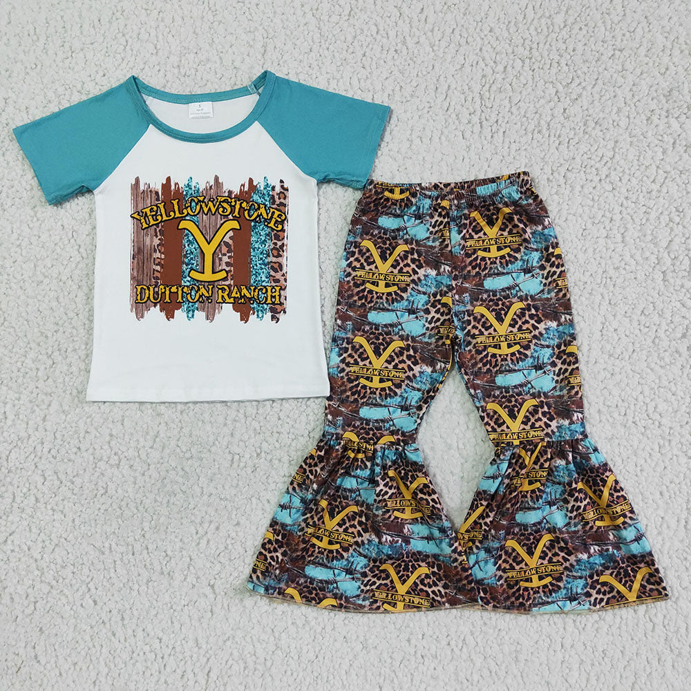 Promotion Baby Girl Leopard Bell Pants Singer Set