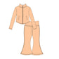 ( Moq 10 ) Baby Girl Long Sleeves Pockets Zipper Tops Bell Bottom Pants Activity Wear Yoga Set