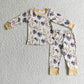 BLP0101 Baby boy Clock print long sleeves Kids Happy New Year Outfit pajamas