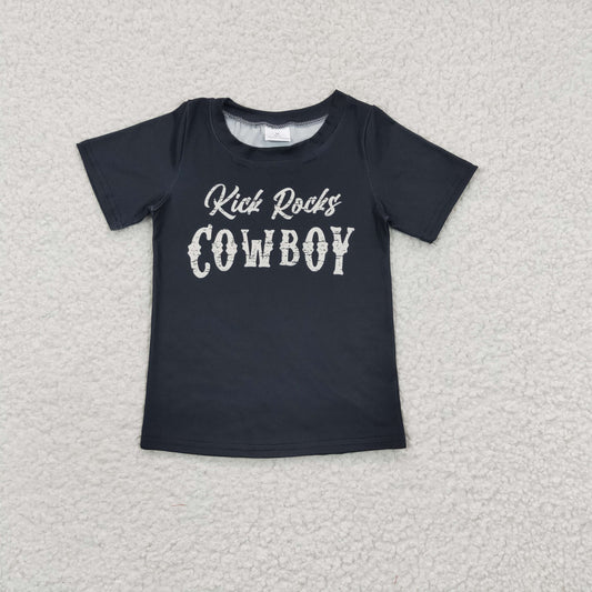 GT0169 Baby Kids Western Summer Short Sleeves Top Black Shirt