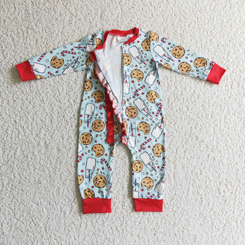 LR0186 Baby Boy Christmas Milk Cookie Romper