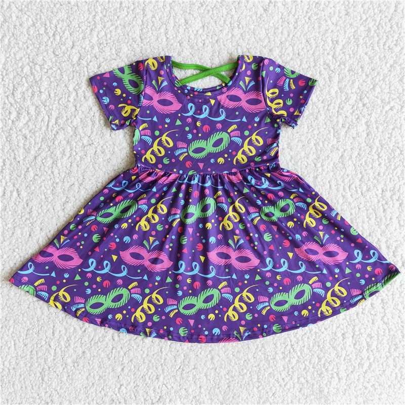 E10-3 Mardi Gras Purple Dress Twirl Dress