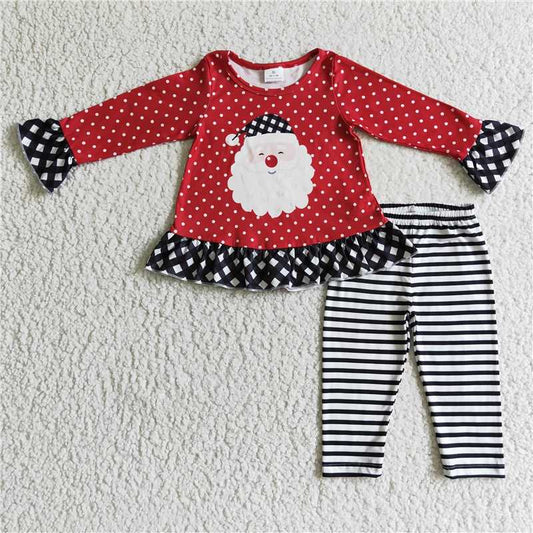 GLP0224 Baby Girl Kids Christmas Santa Pants Outfit