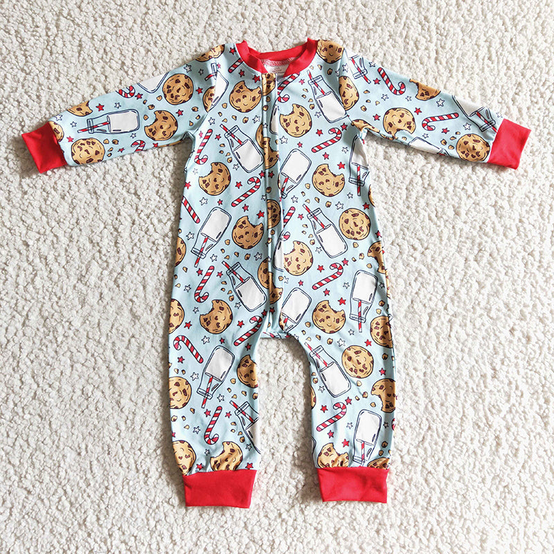 LR0186 Baby Boy Christmas Milk Cookie Romper