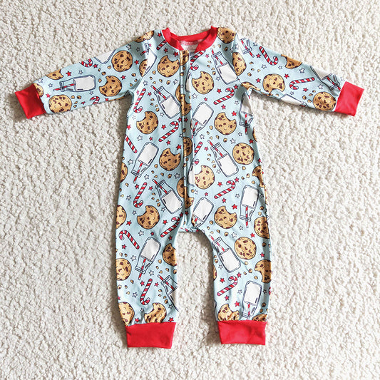 LR0186 Baby Boy Christmas Milk Cookie Romper