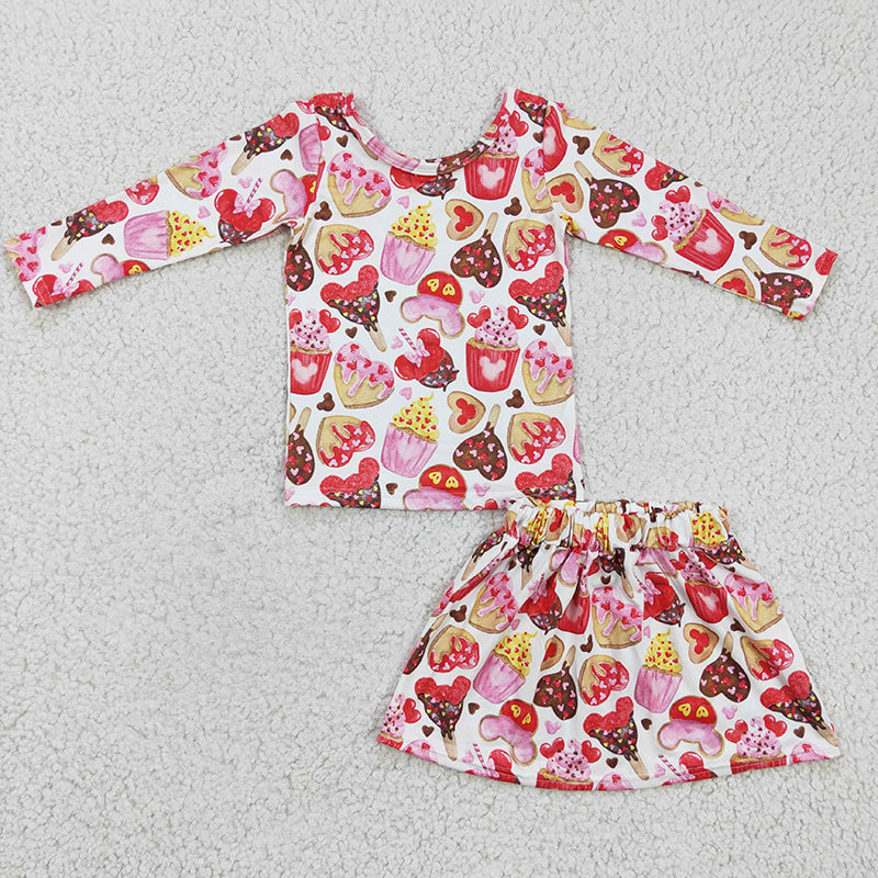 GLD0176 Baby Girl Kids Skirt Valentine's Outfit