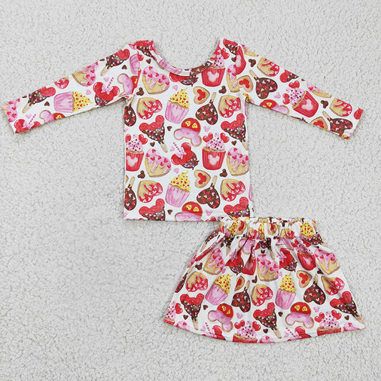 GLD0176 Baby Girl Kids Skirt Valentine's Outfit