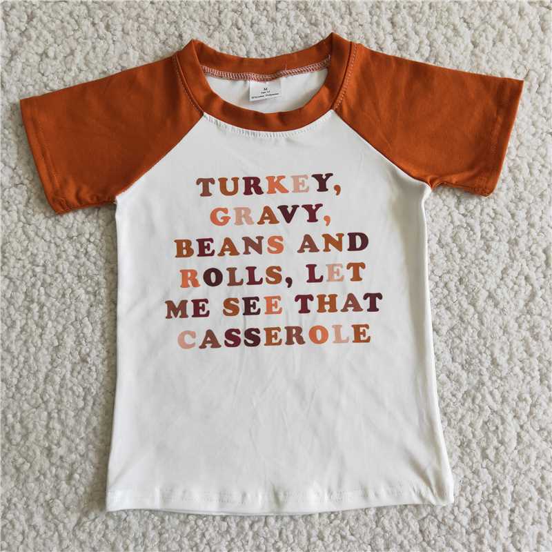 D5-3 Baby Boy Thanksgiving Short Sleeve Shirt