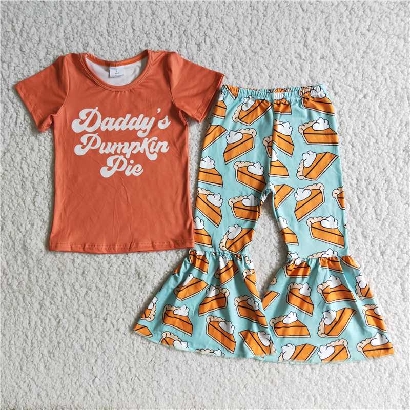 E4-28 Baby Girl Daddy's Pumpkin Pie Bell Outfit