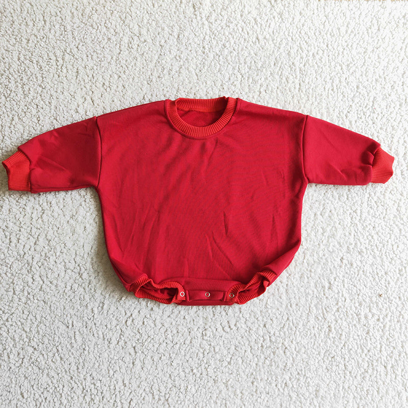 LR0242 Baby Girl Kids Red Cotton Romper