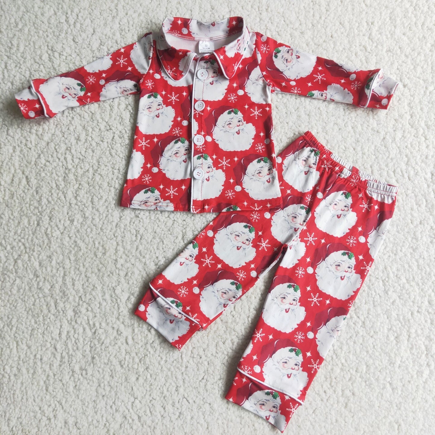 Promotion 6 C7-24 Christmas Baby Boy Pants Pajamas Red Sleepwear Set