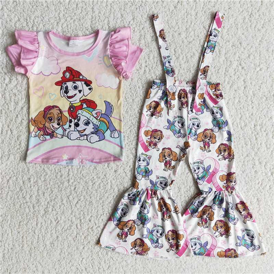 Dog Overalls Baby Girl Set