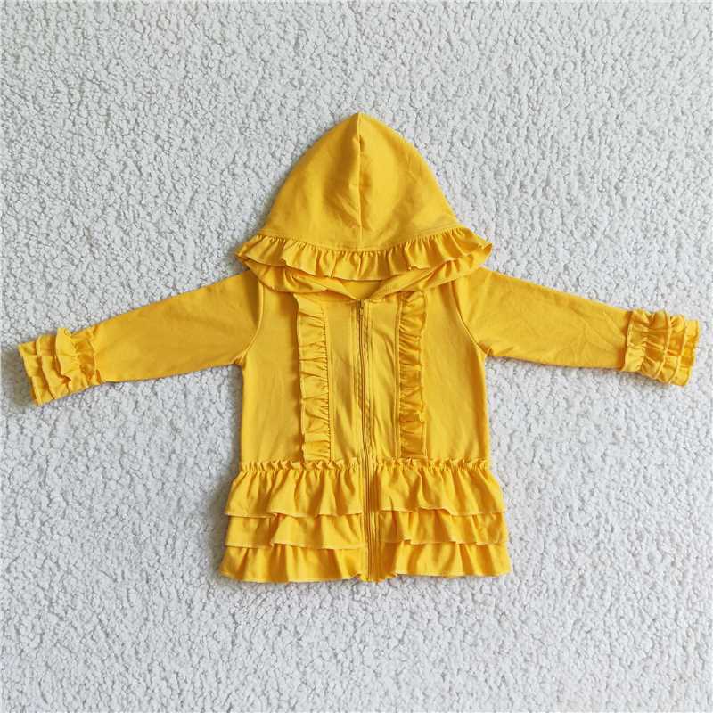 GT0018 Baby Girl Rose Yellow Hoodie Cotton Coat