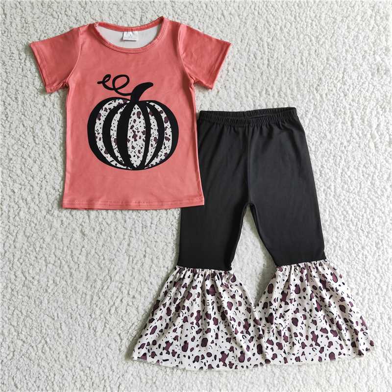 GSPO0190 Baby Girl Pumpkin Bell Pants Outfit