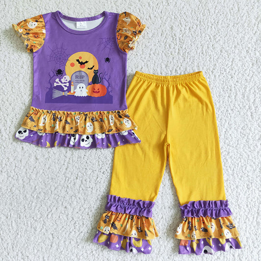 GSPO0137 Baby Girl Halloween Pumpkin Pants Outfit