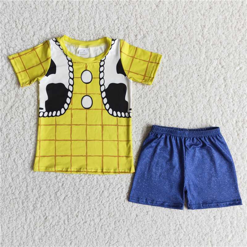 Baby Boy Summer Yellow Plaid Outfit