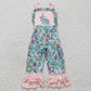 SR0164 Baby Girl Easter Rabbit Floral One-piece Jumpsuit