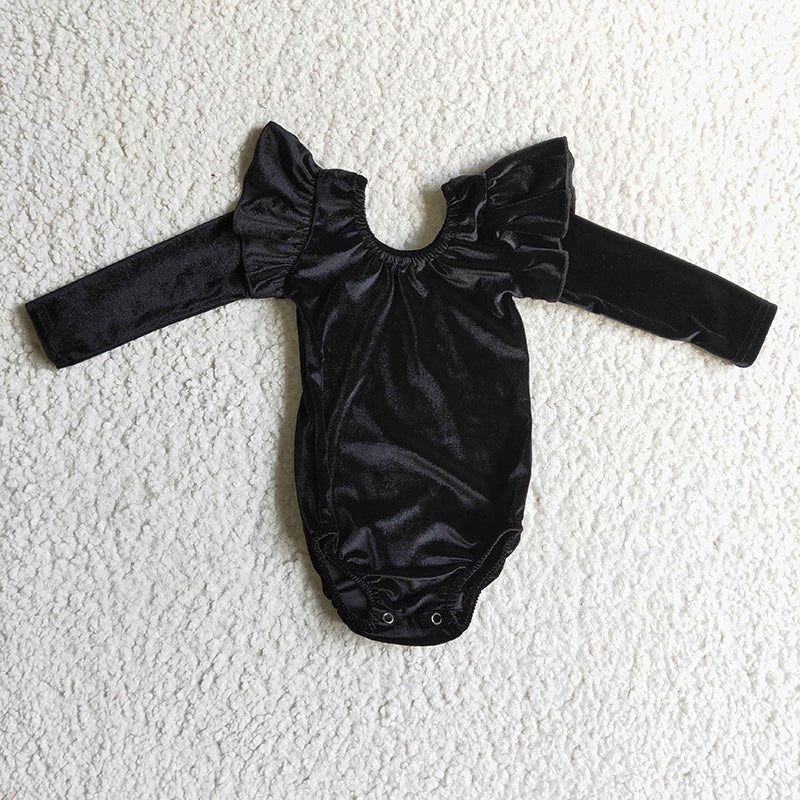 Baby Girl Velvet Long Sleeve Leotard Romper